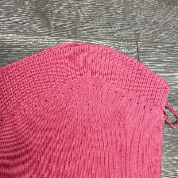 Talbots Cap Sleeve Bateau Neckline Sweater Ribbed Pointelle XS - Picture 7 of 12